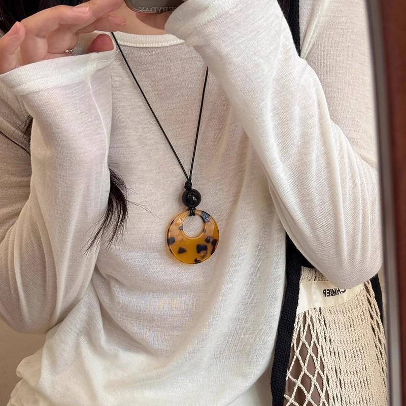 Bohemian Ceramic Necklace: Vintage Ethnic Long Sweater Chain & Zen Choker