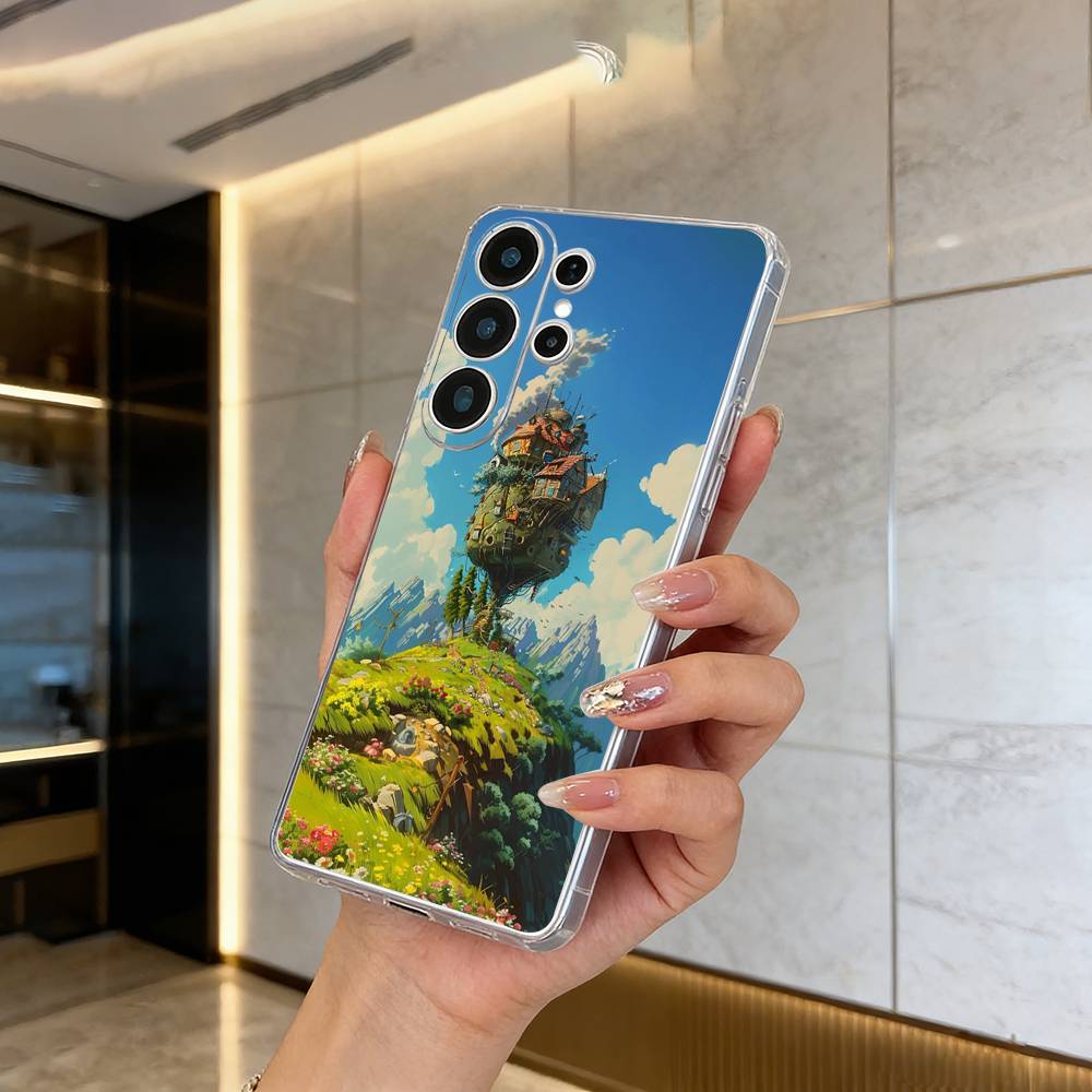 H-M-C-Howl's -Moving- Castle Clear Phone Case for Samsung S25, S24, S21, S22, S23, S30, Ultra, S20, Plus, FE, Lite
