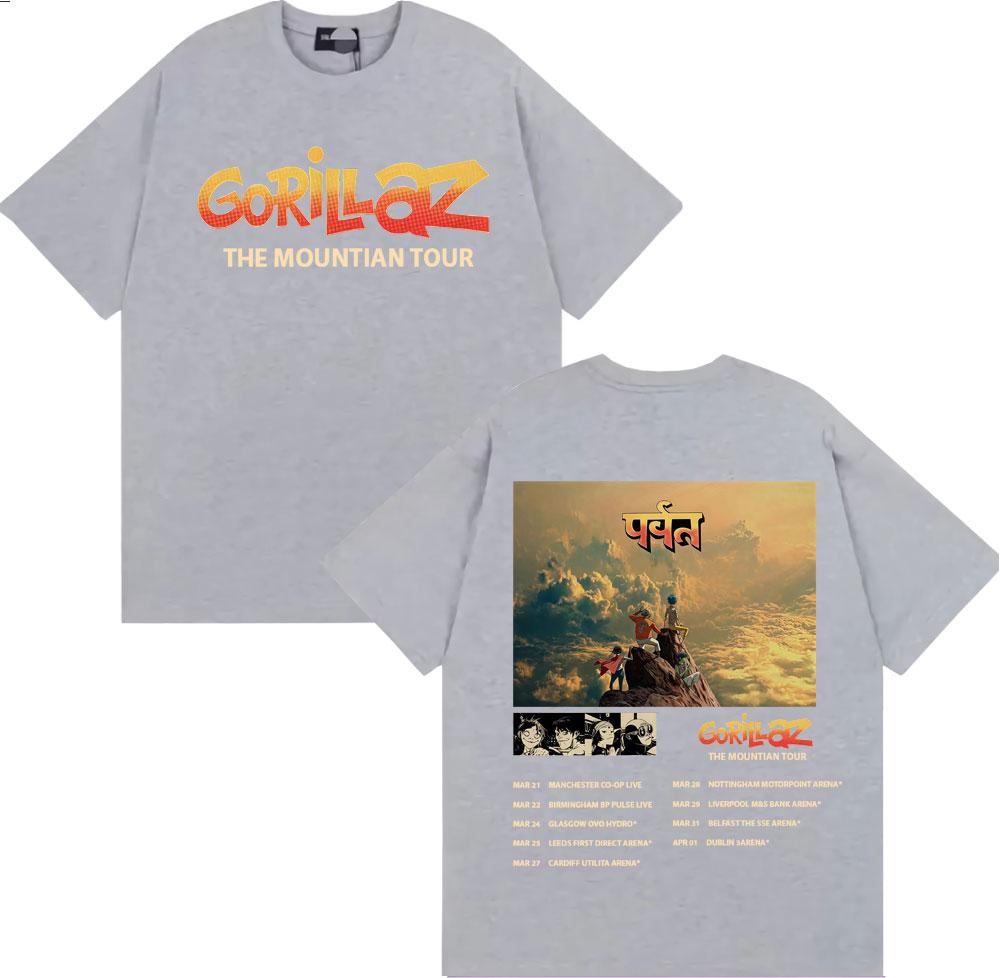 

Gorillaz Band Tour 2026 The Mountian T Shirts Men Women Harajuku Hip Hop Streetwear Tshirt 100 Cotton ONeck Oversized T Shirt L