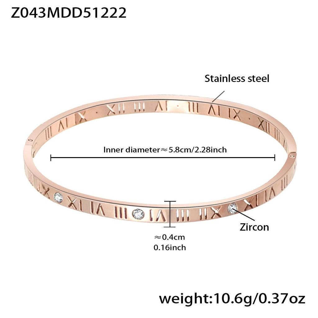 18K Gold-Plated Geometric Zirconia Stainless Steel Bracelet - Versatile, Elegant, Light Luxury Design
