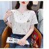 Fashion Summer Short Sleeve Star Printed Women Cotton T Shirt Blouse Top