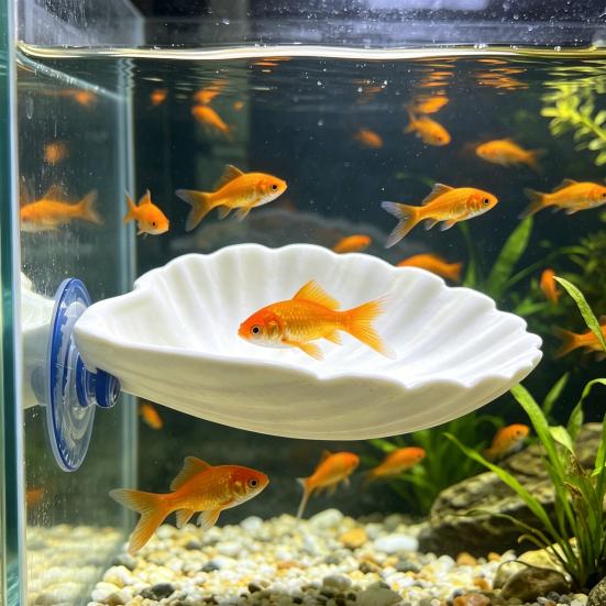 Betta Hammock Shell, Fish Hammock with Suction Cup, Betta Fish Resting Platform, Aquarium Accessory for Betta Fish Sleeping Resting Hiding Playing