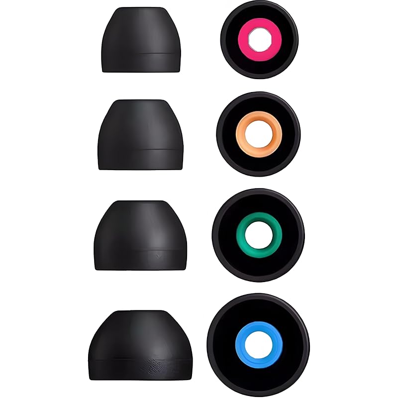 

audiophile earpiece silicone earphone pads 4 sizes, 1 color each Earpieces that combine two types of hardness silicone Hybrid compatible Black