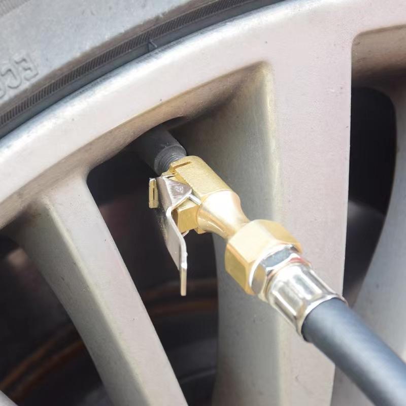 Digital Tire Pressure Inflator Gauge Aluminum Alloy Tyre Pressure Meter Air Line Clip-on Tyre Pump for Motorcycle Bicycle Auto