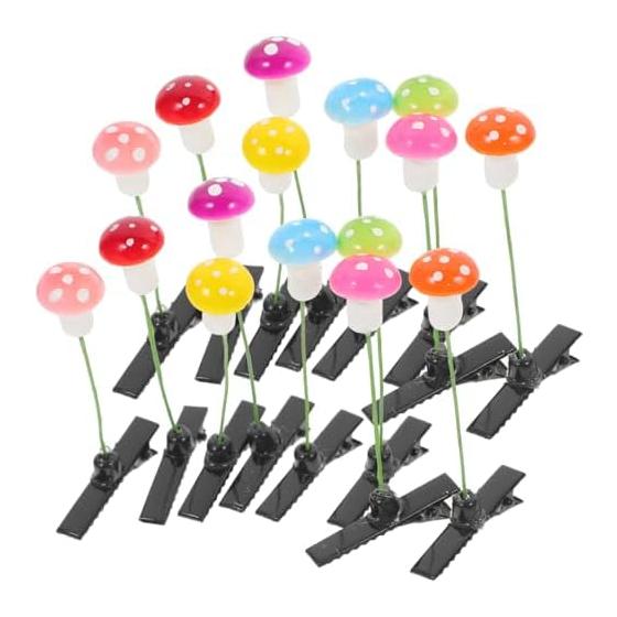 30 Pack Mushroom Hair Clips, Assorted Colors, Cute Hairpins for Girls, Perfect for Party & School Hair Accessories, Secure Hold, Adorable Mushroom