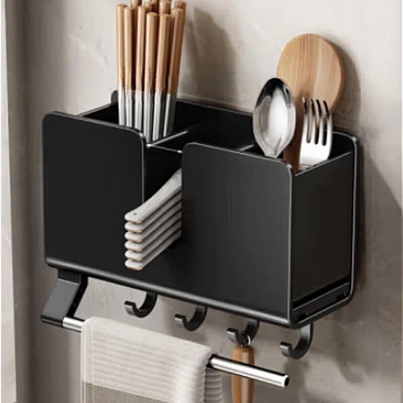 

Wall-Mounted Draining Chopstick and Spoon Holder