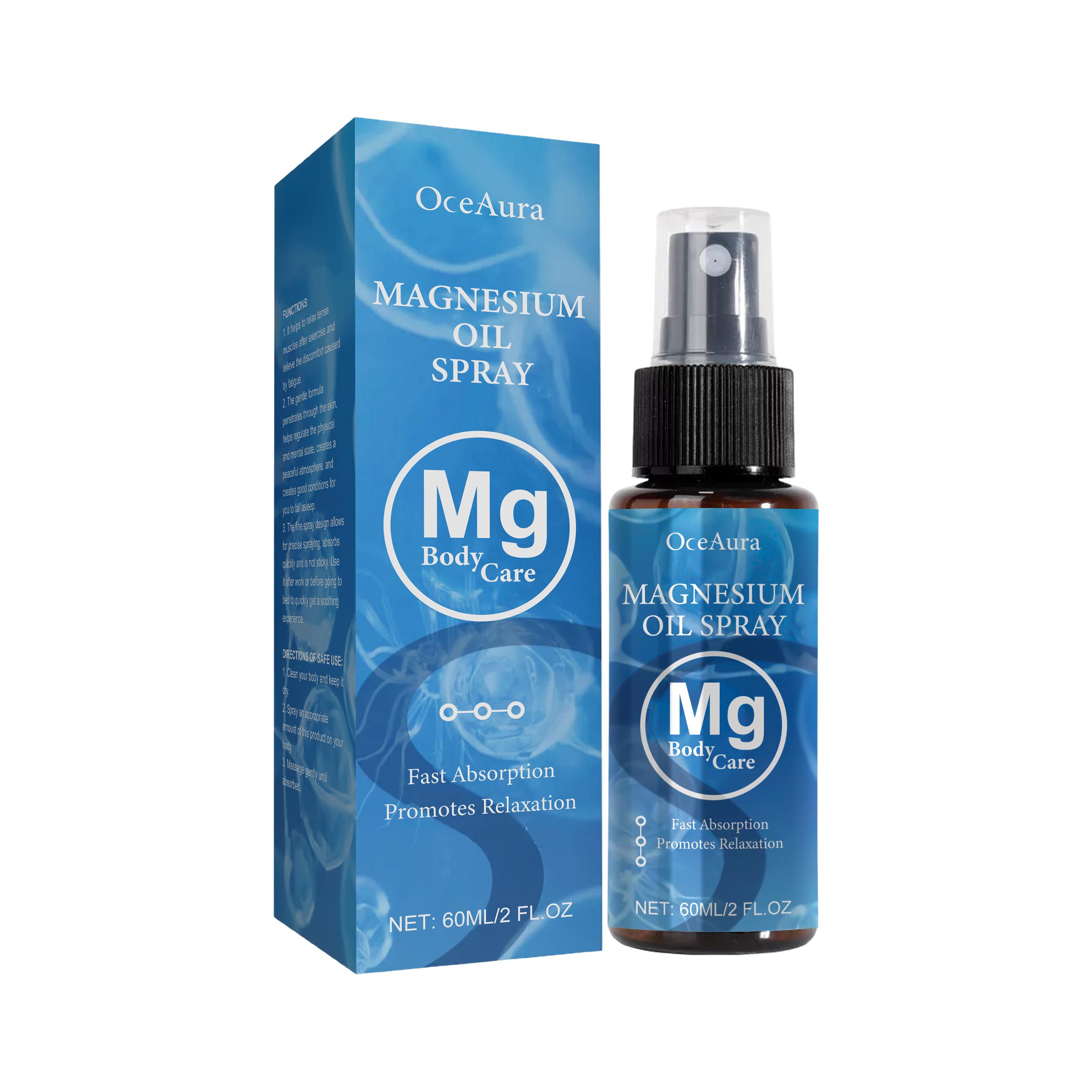 OceAura Magnesium Oil Calming Spray – Daily Relief for Physical Discomfort, Nighttime Care for Sleep, and Skin Nourishment