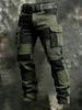 Reine Baumwolle Europäische und Amerikanische Herren Farbblock Taktische Mehrzwecktaschen Outdoor Arbeitskleidung Hose S-XL
