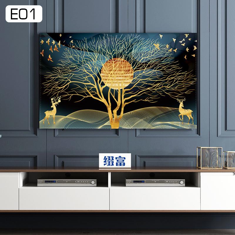Soft Fabric TV Hood Dust-proof Cover Towel 32 37 40 43 50 60Inches Household Hanging LCD TV Cover Dustproof Decorative Cover