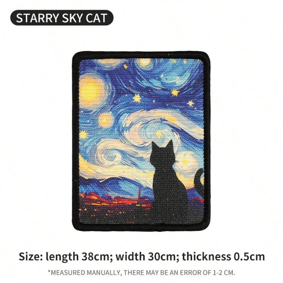 New Jute Painting Cat Scratching Board, Starry Sky Cat Painting Scratching Pad, Durable Cat Toy