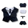 Letaya Plush Toy Clothes Set (15cm-17cm): Black Suit, White Shirt, Tie, Black (4-piece set)