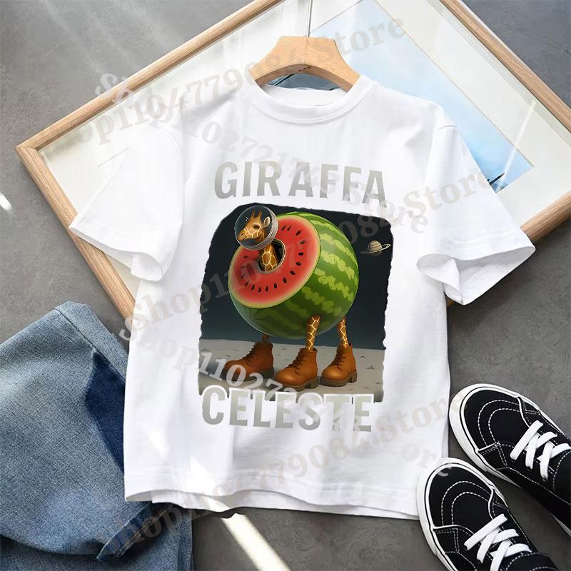 Italian Brainrot T-shirts for Children Anime Cartoon Cute Short Sleeved Shirt Boys Girls Summer Fashion Top Kids Clothes Gifts