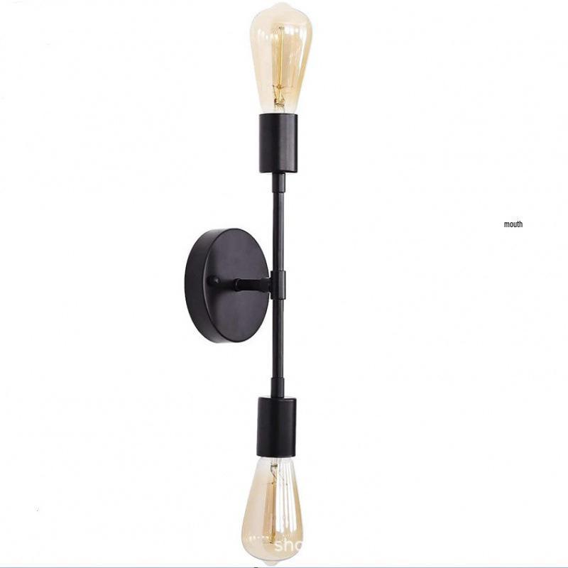 American-Style Industrial LED Double-Head Wall Lamp for Hallways, Bedrooms, and Bathroom Mirrors