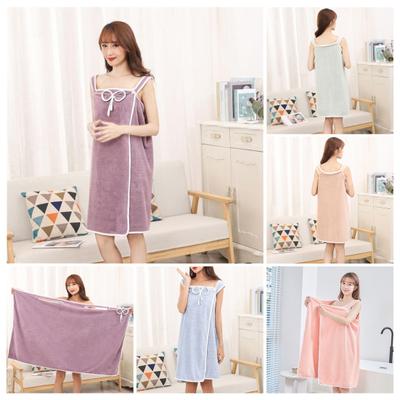 Women Bath Towel Button Closure Spa Bath Towel Wrap Soft Quick Drying Shower Bathrobe for Home Bathroom