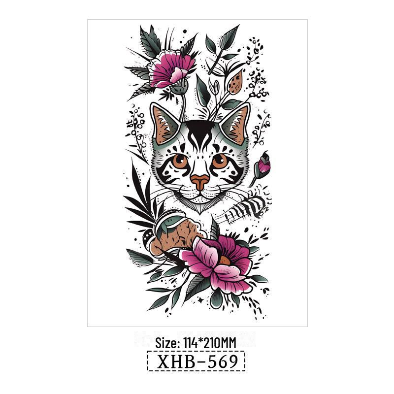 Vattentäta Svarta Djur Halvarm Tatuering Klistermärken