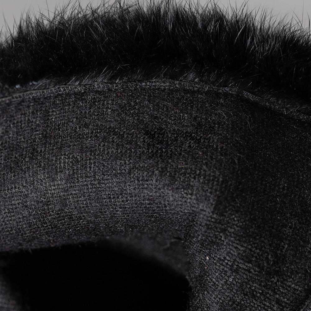 Fashion Womens Fur Thick High Heel Shoes Platform Elastic Band Side Zip Chelsea Boots Black Ankle Boot Zapatos Para Mujeres Motorcycle