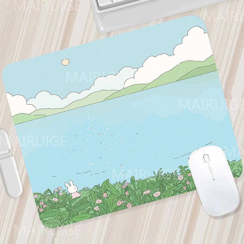 Green Small Mouse Pads Mouse Carpets Cute Desk Mats Kawaii Tulip Gaming Accessories Mouse Mat Gamer Surface for Computer Mouse