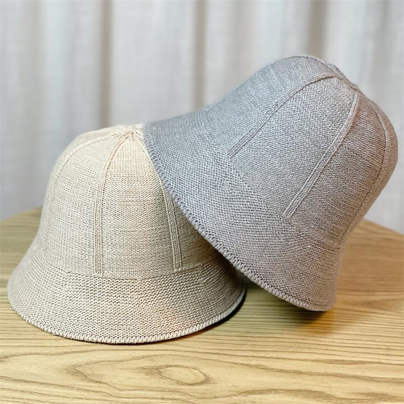 Summer Ice Silk Bucket Fisherman Hat Women Sun Protection Sun Hat Big Head Circumference Ins Trendy Women's New 2023