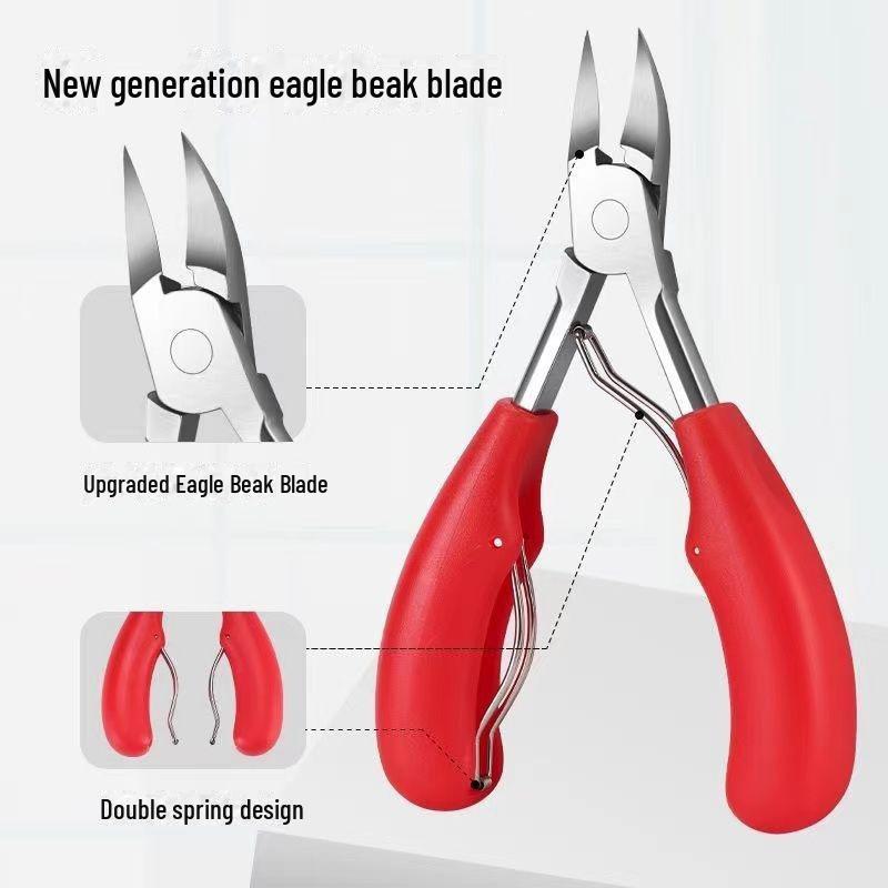Hawk Beak Large Toenail Clippers Set with Grooved Blade and Precision Scissors