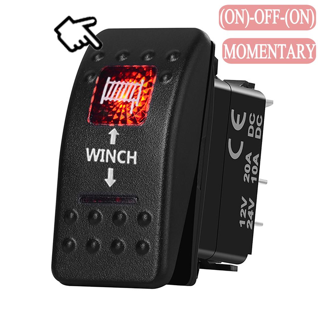 Waterproof Red LED Rocker Switch 12V 24V OFF Road Light ON OFF / ON OFF ON 3 Position Toggle for NARVA Carling ARB Style 4x4 Battery Switches5
