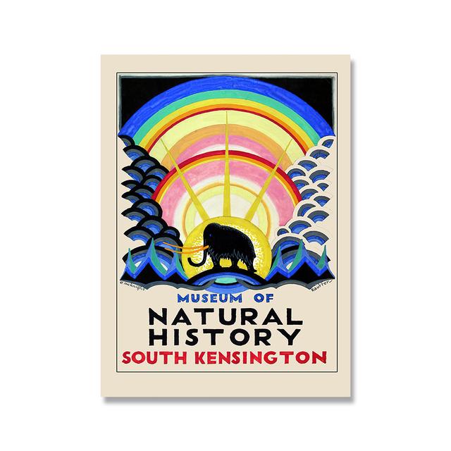 

Винтажный Лондонский постер для подземного Кенсингтонского музея естественной истории, холст, живопись, скандинавские настенные картины для гостиной 21cm×30cm No Frame