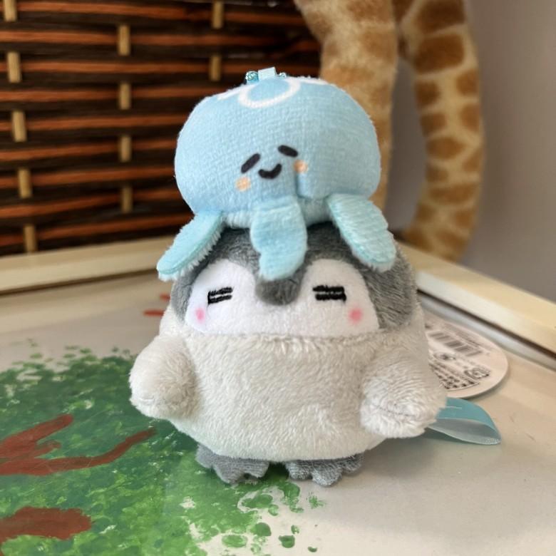 Cute Bundle Potted Yellow Duck Shaped Penguin Plush Toy Pendant For Decor Bag