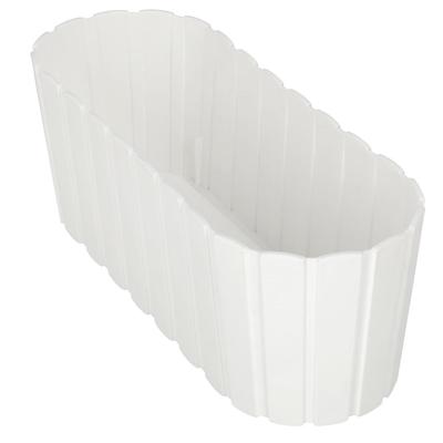 Rustic Balcony Flowerpot For Flowers And Herbs, Terrace, White, 40 Cm