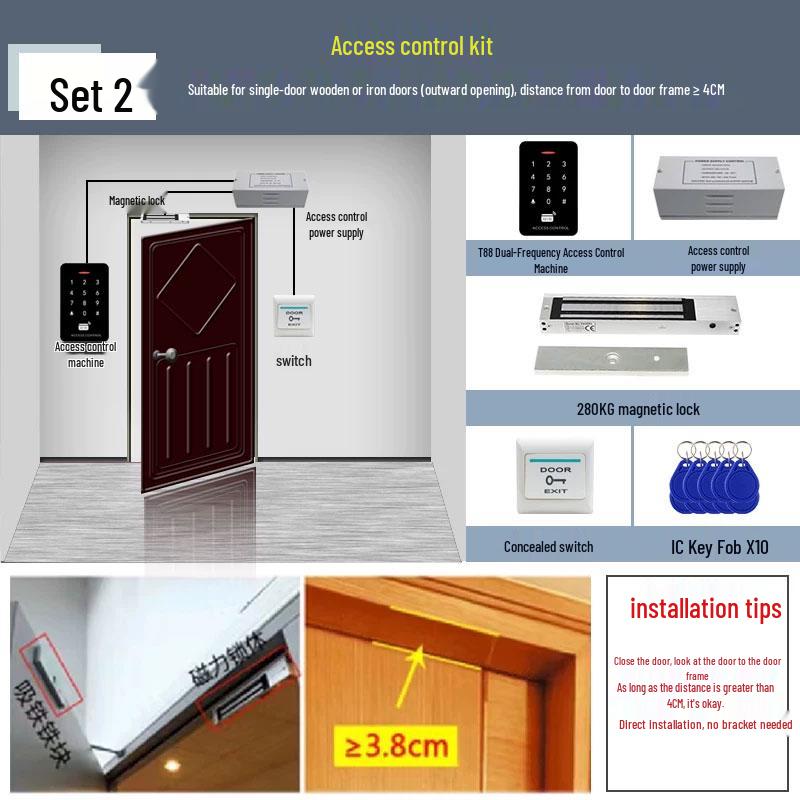 Dual-Frequency Waterproof Access Control System with Touch Password & NFC ID Card Reader