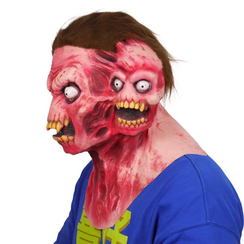 Halloween Horror Alien Double-Headed Mask Headgear Best-selling Screaming Zombie Devil Mask