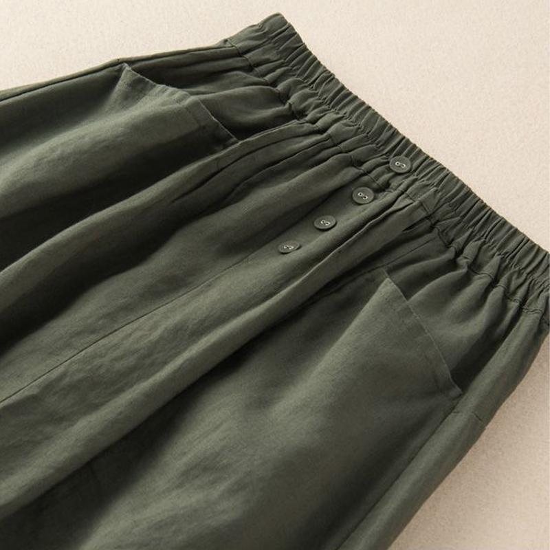 Jupe mi-corps en coton et lin pour femmes, jupe mi-longue d'été grande taille pour femmes