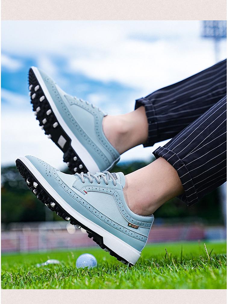 Men's Plus Size British Style Casual Golf Shoes - Lightweight & Wear-Resistant