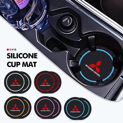 Anti-Slip Auto Cup Holder Pad Silicone Durable Interior Decor For Outlander Pajero Sport Lancer EX ASX L200 Eclipse