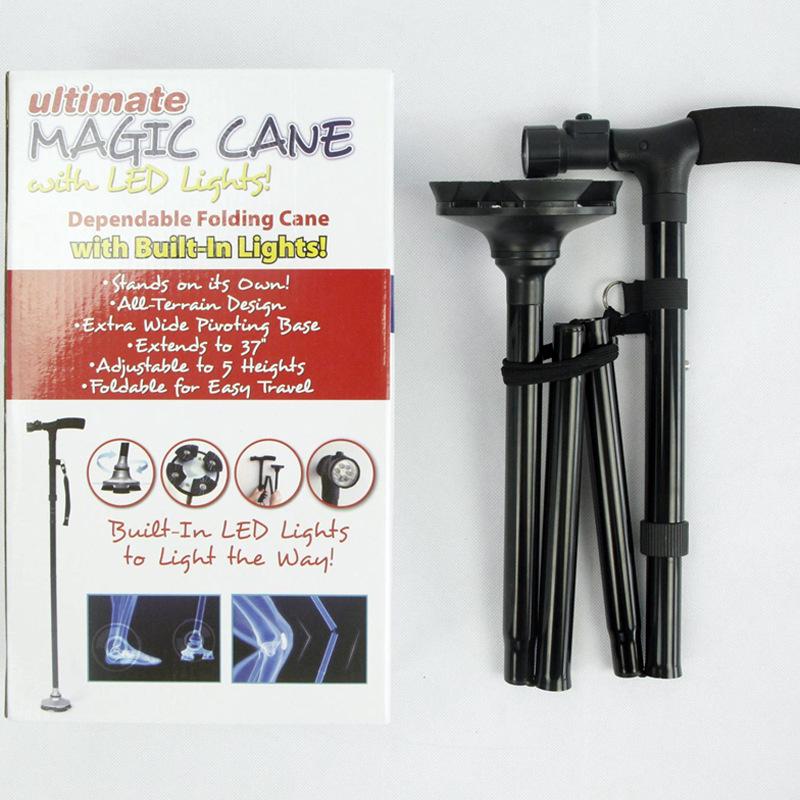Telescopic Five-Section Folding Walking Cane for Elderly and Hiking