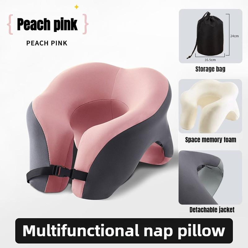 Pernă de călătorie portabilă în formă de U, spumă cu memorie, pernă de dormit, pernă de birou, pernă de pui de somn, pernă de gât pentru mașină, avion, suport ergonomic pentru cap