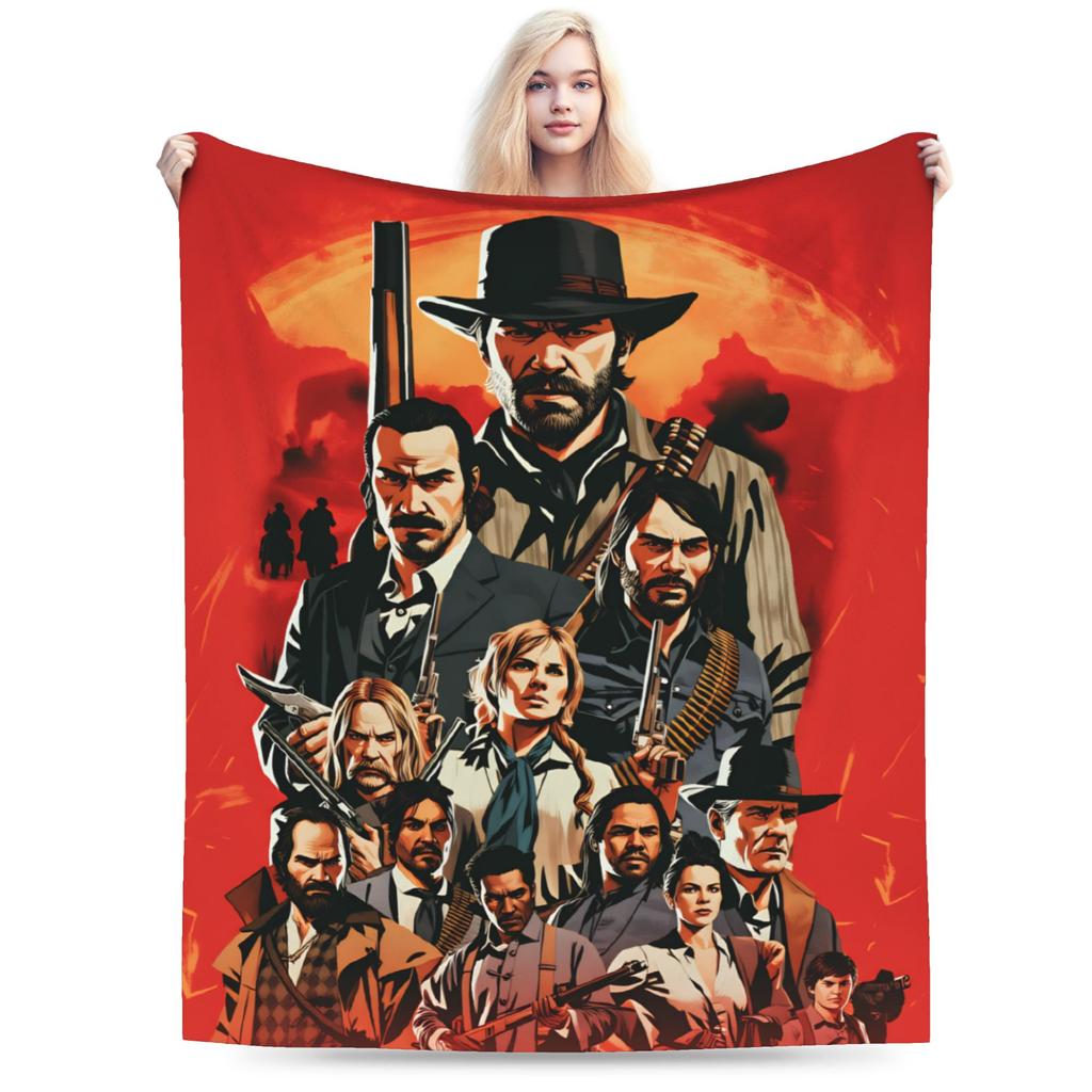 Arthur Morgan RDR Warm Soft Blankets  Boy Girl Plush Throw Blanket Couch Chair Flannel Bedspread Sofa Bed Cover