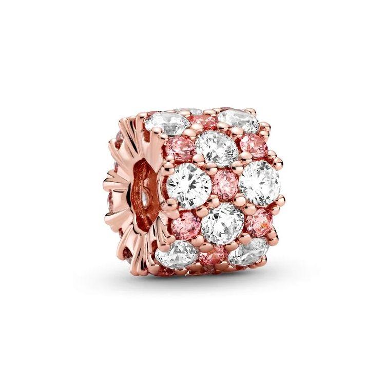 Pandora Transparent With Pink Sparkling Charm Women Jewelry 788487C01 Pink