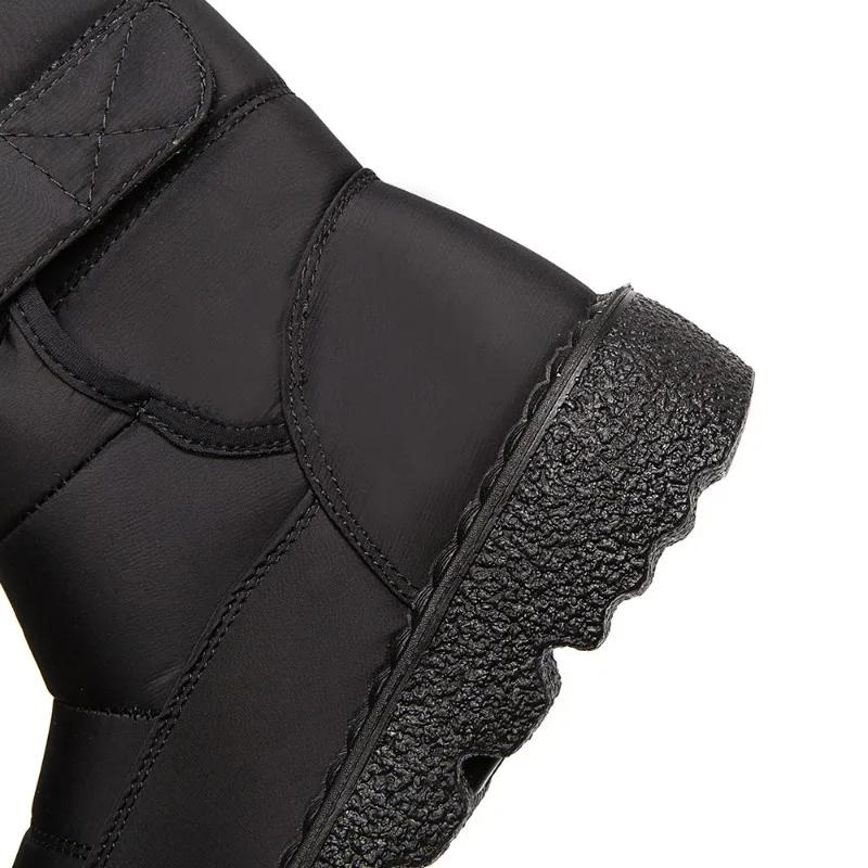 Herren Schneestiefel Outdoor Wasserdicht Plüsch Weich Plateau Schneestiefel für Herren Winter Schlupf Dick Warm Freizeitschuh Gepolsterter Knöchelstiefel