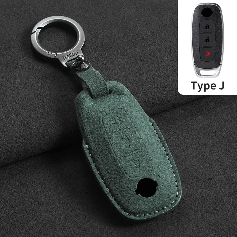 3 Buttons Suede Car Remote Key Case Cover Shell for Nissan Teana Qashqai X-Trail Kicks Tiida for Infiniti Car Keyring