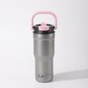 Stainless Steel Vacuum Insulated Travel Mug With Handle Dual-Drink Straw Lid 700ml Outdoor Office Car Use