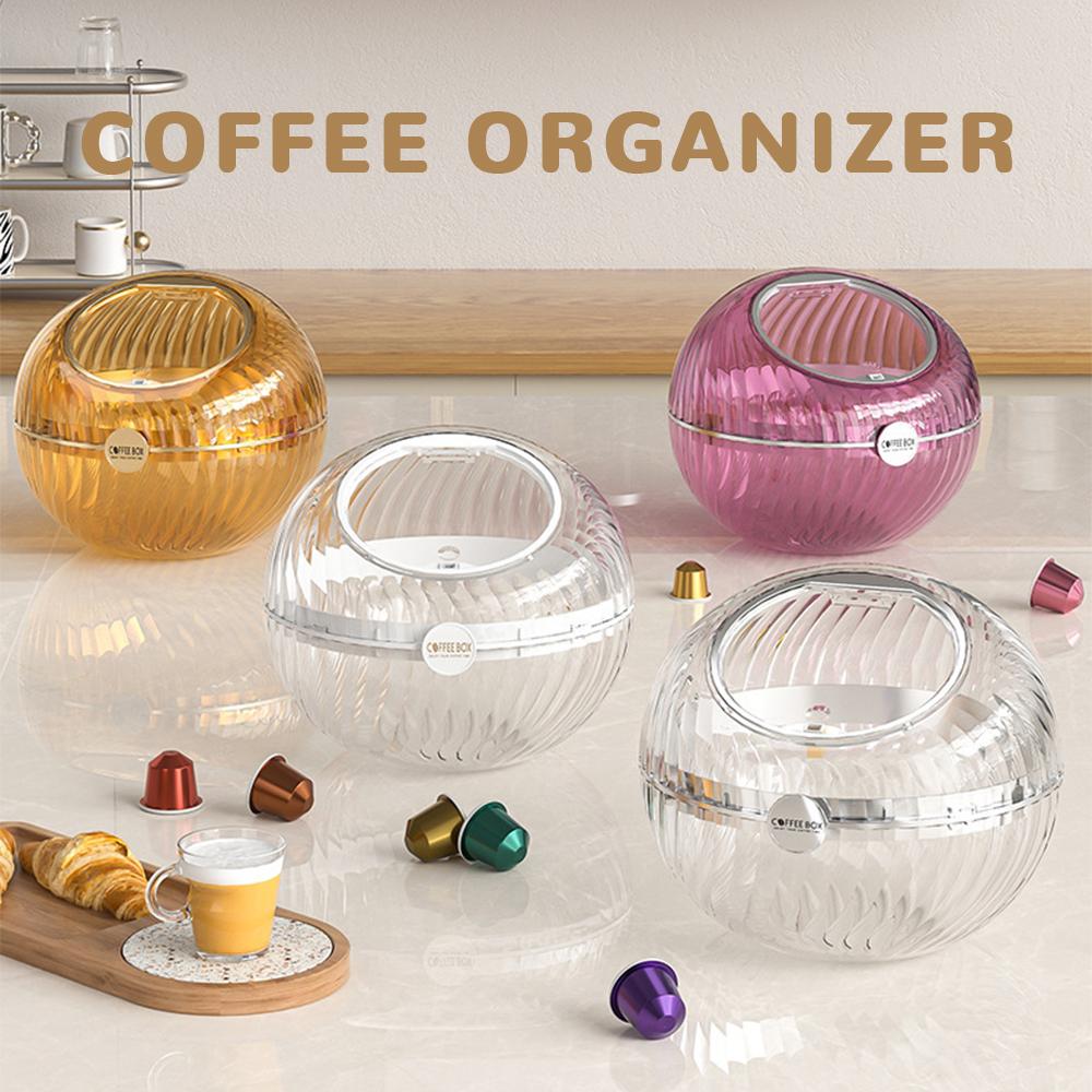 Creative Desktop Transparent Capsule Coffee Press Storage Container Multi-purpose Candy Chocolate Tea Sealed Storage Box