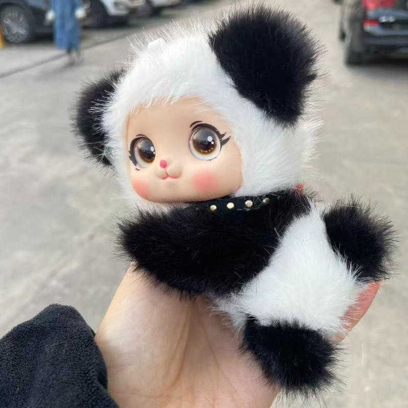 Păpușă Nouă din Vinil Panda Jucărie de Pluș Animal Pufoasă Kawaii Decor Acasă pentru Copii Cadou de Ziua de Naștere Însoțitor pentru Copii Adulți Jucărie de Pluș