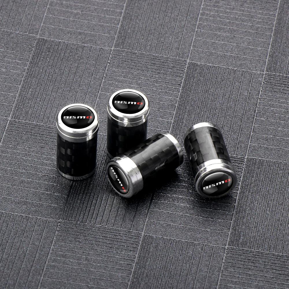 ABP3 4pcs Car Style Wheel Tire Carbon Fiber Metal Valve Cover Tire Dust Cover For Nissan Nismo X-Trail Qashqai Micra Patrol Maxima