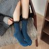 Japanese Silver Onion Pile Socks Women'S Black Lace Mid-Tube Socks College Style Miu Bottom Boots Socks Literary Retro