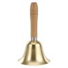 Loud Solid Brass Hand Call Bell Dinner Service Bell with Wooden Handle Brass Handbells Loud Ringing Bell Enduring