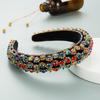 Barroco Pedrería Colorida Completa Diadema Acolchada con Esponja Cosida a Mano Cristal Diadema Nupcial Tocado de Boda Regalo