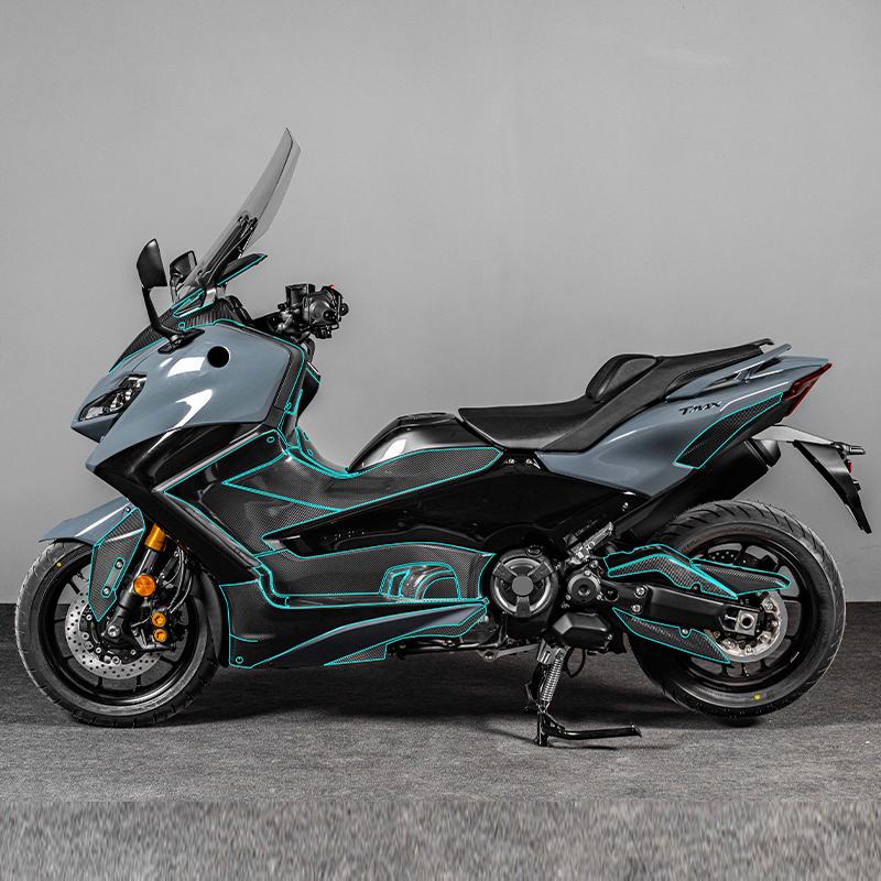 For 2025 Yamaha TMAX560 TechMax 3D Carbon Fiber Tank Decal UV-Resistant Anti-Yellowing High-Adhesion Mod Accessories