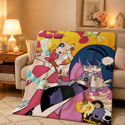 Anime P-Panty Stocking Throw Warm And Soft Suitable For Bedroom Living Room Sofa Bed Office Travel Camping