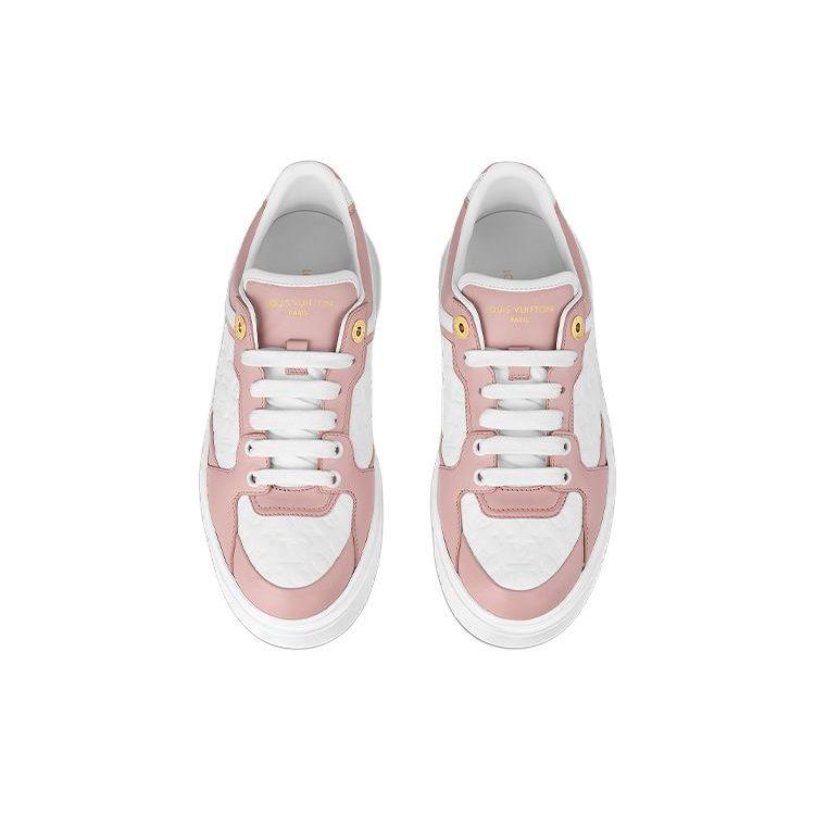 Louis Vuitton Time Out Sneakers 'White Mini Monogram Pink' Women's 1ABURV