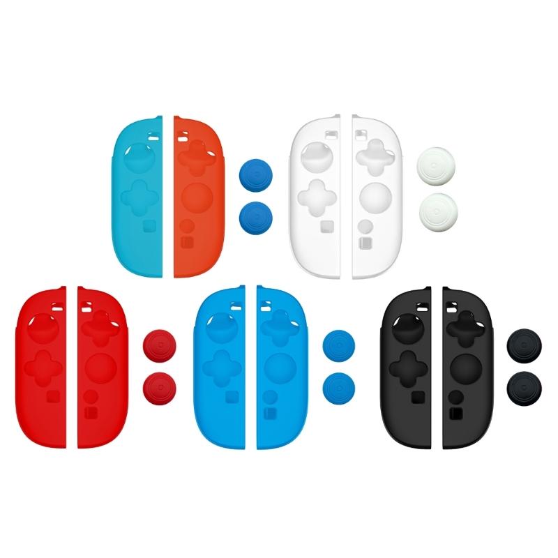 Controller Skin Silicone Cover Set Nonslip Washable Protective Shell Includes 2 Thumbstick Caps