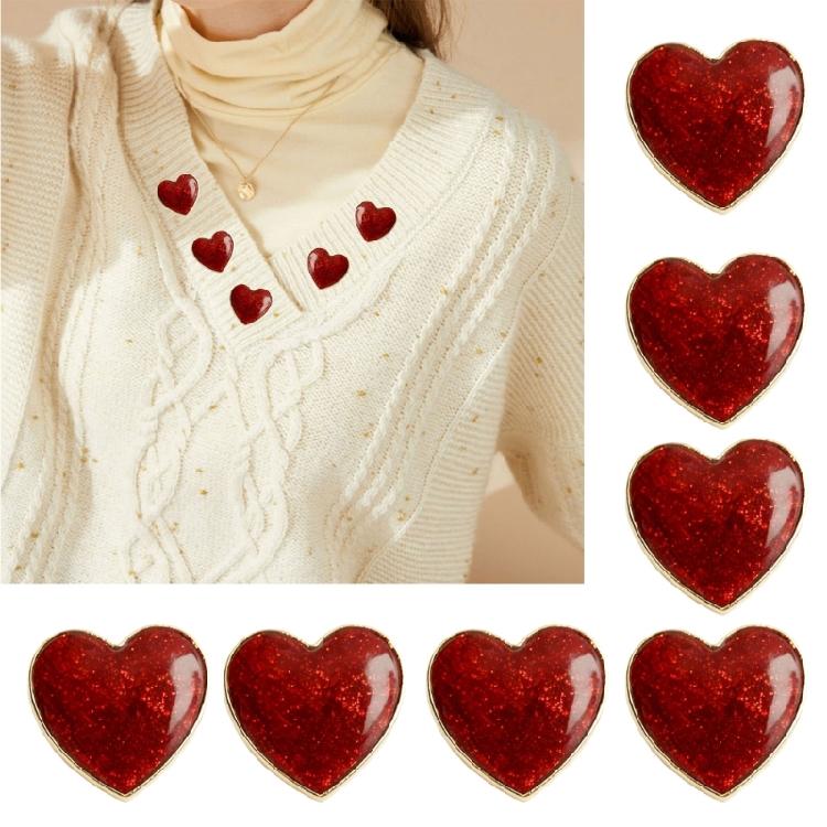 Versatile Red Heart Pin Zinc Alloy Brooch Adaptable to Various Clothing Style Combinations Lapel Pin Accessory